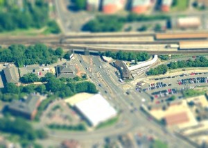 Three Bridges station from above