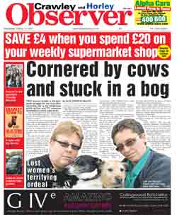 Crawley Observer front page, Oct 14th 2009