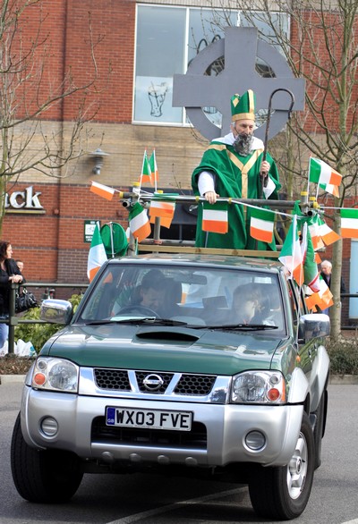 Saint Patrick leading the parade